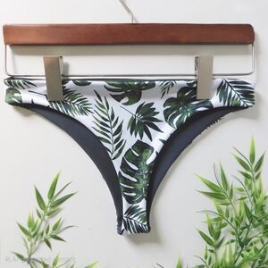 Tropical Leaf Print Bikini Bottom